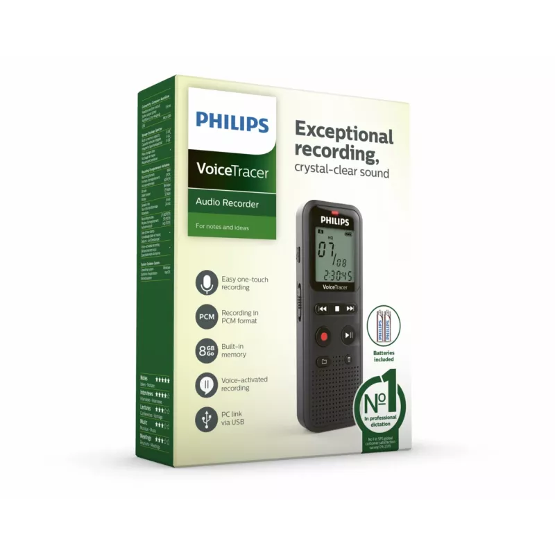Philips VoiceTracer 8 kHz nero