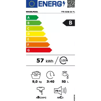 Whirlpool FFB 9258 SV PL lavatrice a carica frontale 9 kg 1151 giri/min bianca