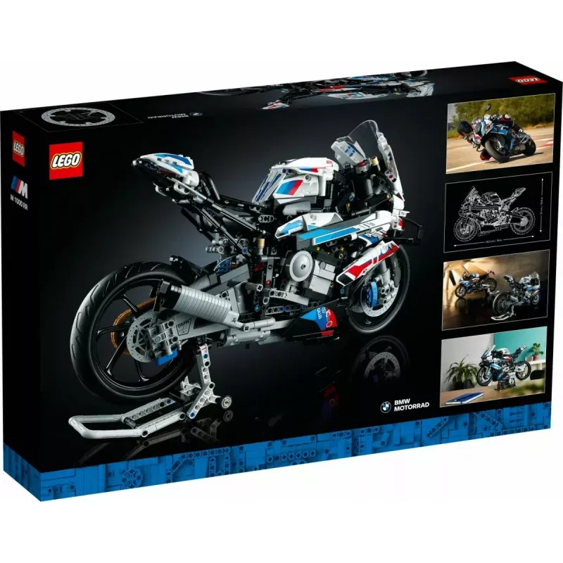 LEGO Technic modellino moto BMW M1000RR 42130 con motore dettagliato e sospensioni funzionanti