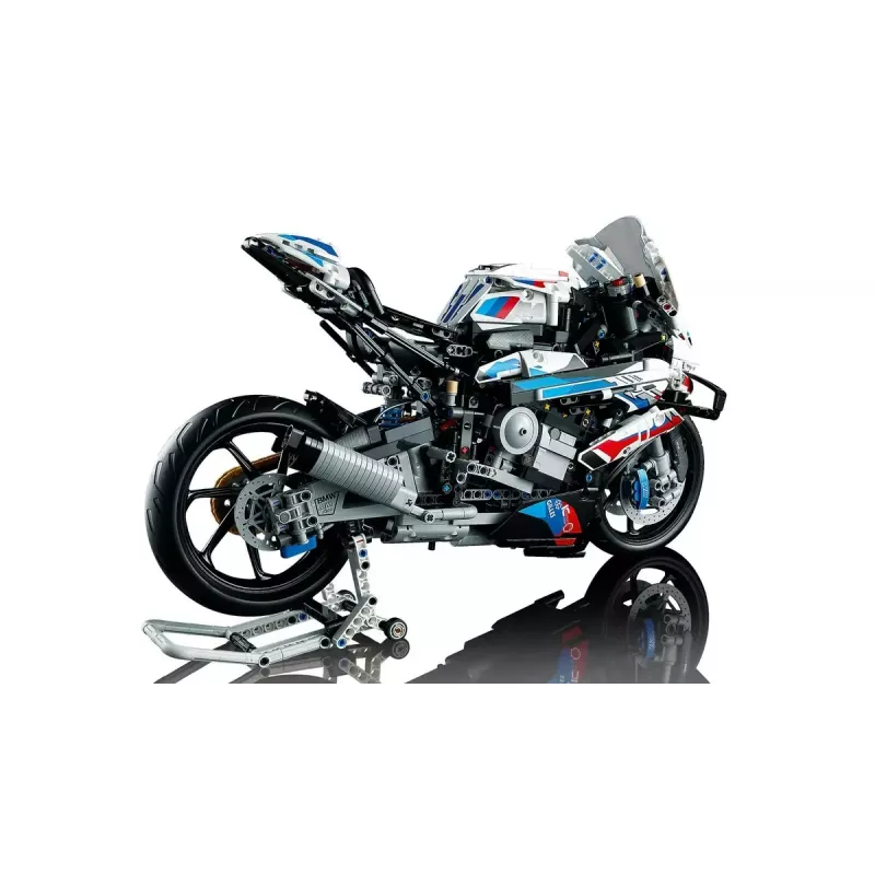LEGO Technic modellino moto BMW M1000RR 42130 con motore dettagliato e sospensioni funzionanti
