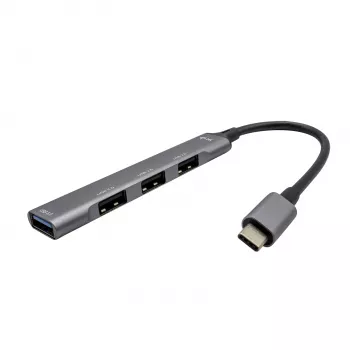 i-tec Metal HUB USB-C 1x USB 3.0 + 3x USB 2.0, USB 3.2 Gen 1 (3.1 Gen 1) Type-C, USB 2.0, USB 3.2 Gen 1 (3.1 Gen 1) Type-A, metallizzato, metallo, 0,19 m, Android