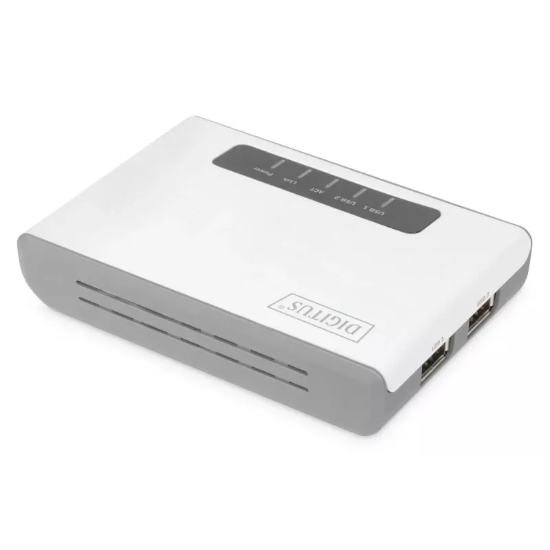 DIGITUS server di rete NAS WLAN USB 2.0 2 porte hub USB server di stampa