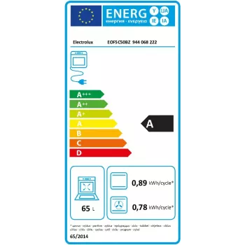 Forno elettrico da incasso Electrolux EOF5C50BZ, 65 L, pulizia catalitica, 8 programmi, classe A, nero