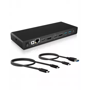 ICY BOX IB-DK2245AC cablato USB 3.2 Gen 1 (3.1 Gen 1) Type-C nero