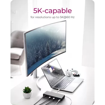 ICY BOX IB-DK2245AC cablato USB 3.2 Gen 1 (3.1 Gen 1) Type-C nero