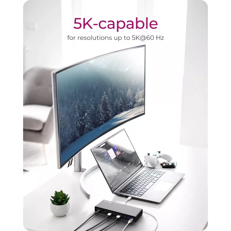 ICY BOX IB-DK2245AC cablato USB 3.2 Gen 1 (3.1 Gen 1) Type-C nero