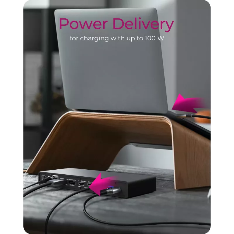 ICY BOX IB-DK2245AC cablato USB 3.2 Gen 1 (3.1 Gen 1) Type-C nero