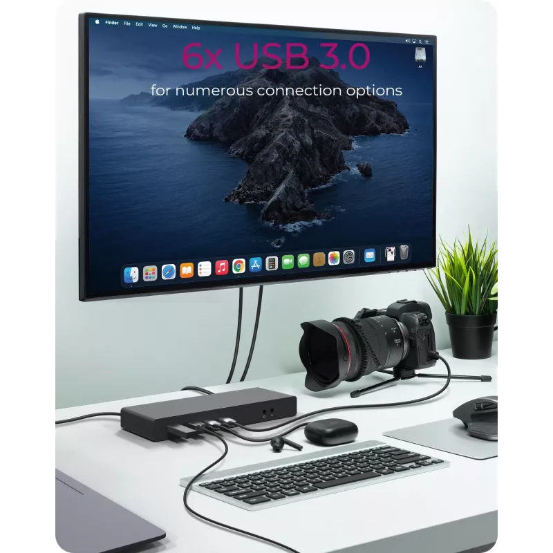 ICY BOX IB-DK2245AC cablato USB 3.2 Gen 1 (3.1 Gen 1) Type-C nero