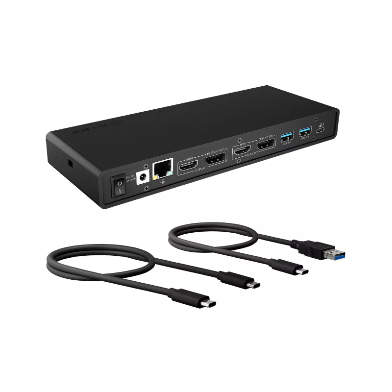 ICY BOX IB-DK2245AC cablato USB 3.2 Gen 1 (3.1 Gen 1) Type-C nero
