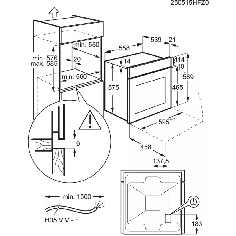 Electrolux EOF3H50BX 65 L acciaio inox