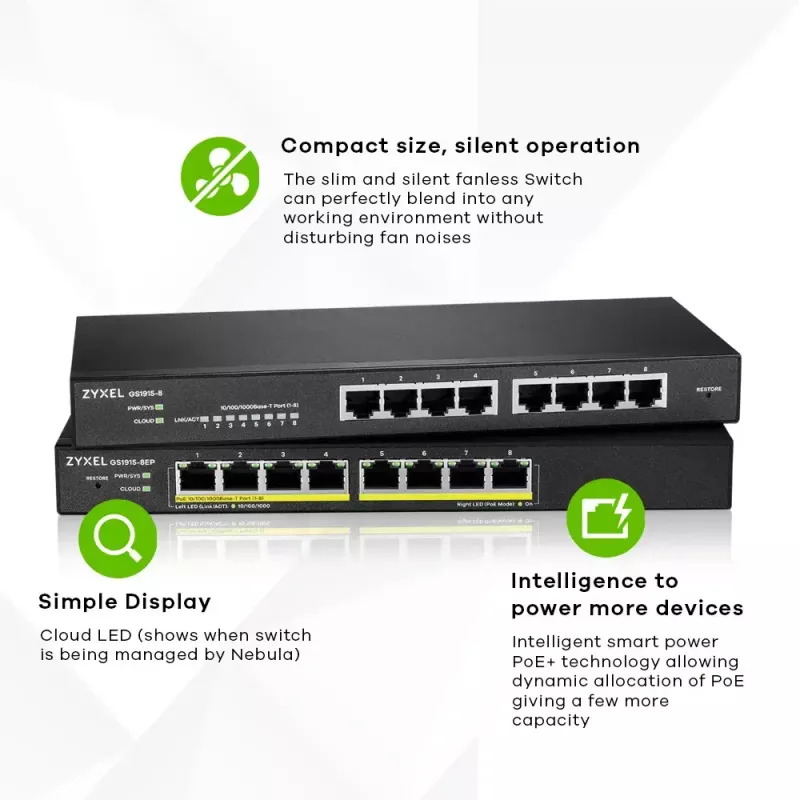 Zyxel GS1915-8 Managed L2 Gigabit Ethernet (10/100/1000) nero