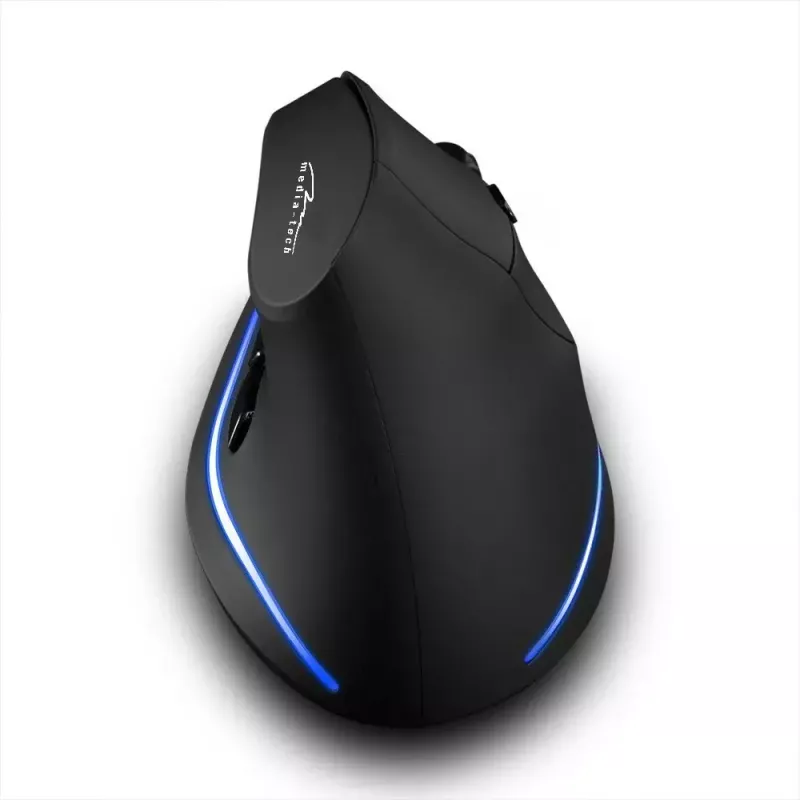 Mouse verticale wireless MEDIA-TECH MT1123, nero, 2400 DPI, 5 tasti, ricevitore RF-USB