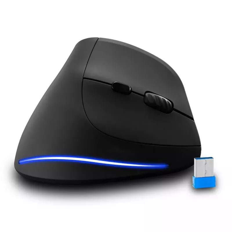 Mouse verticale wireless MEDIA-TECH MT1123, nero, 2400 DPI, 5 tasti, ricevitore RF-USB