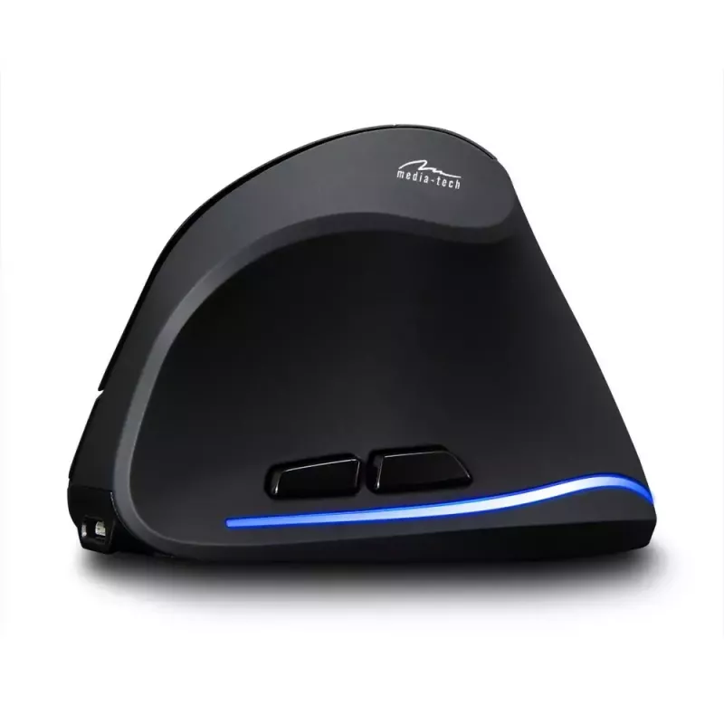 Mouse verticale wireless MEDIA-TECH MT1123, nero, 2400 DPI, 5 tasti, ricevitore RF-USB
