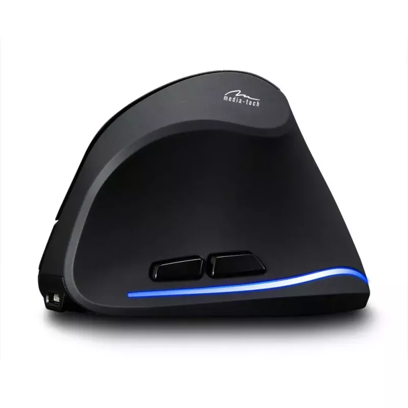 Mouse verticale wireless MEDIA-TECH MT1123, nero, 2400 DPI, 5 tasti, ricevitore RF-USB