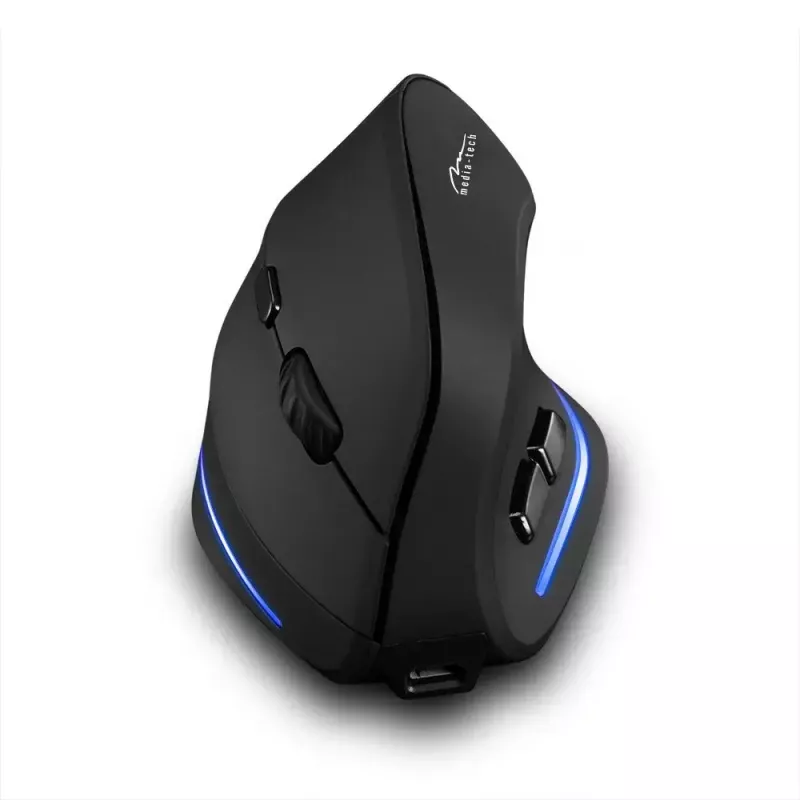 Mouse verticale wireless MEDIA-TECH MT1123, nero, 2400 DPI, 5 tasti, ricevitore RF-USB