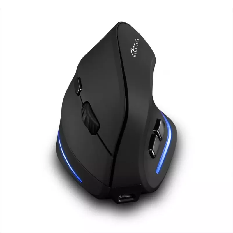 Mouse verticale wireless MEDIA-TECH MT1123, nero, 2400 DPI, 5 tasti, ricevitore RF-USB