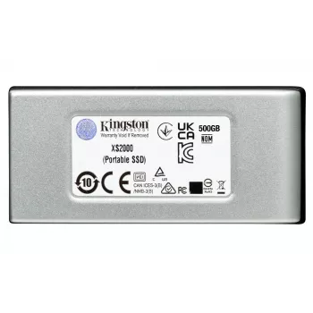 Kingston Technology 4000G PORTABLE SSD XS2000, 4 TB, USB Type-C, 3.2 Gen 2 (3.1 Gen 2), 2000 MB/s, nero, argento