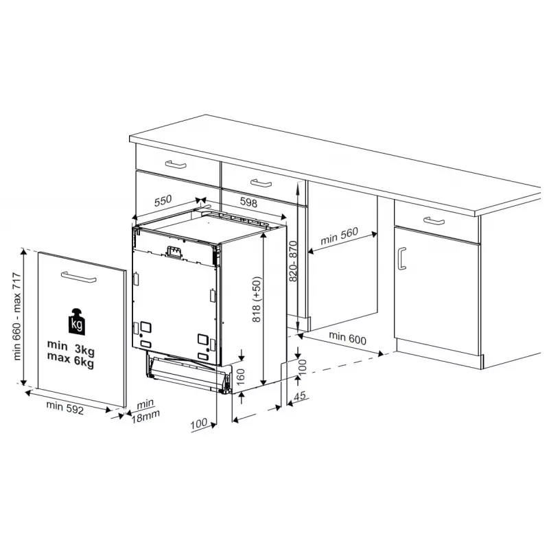 Beko BDIN38521Q Lavastoviglie completamente integrabile, 15 coperti, 44 dB