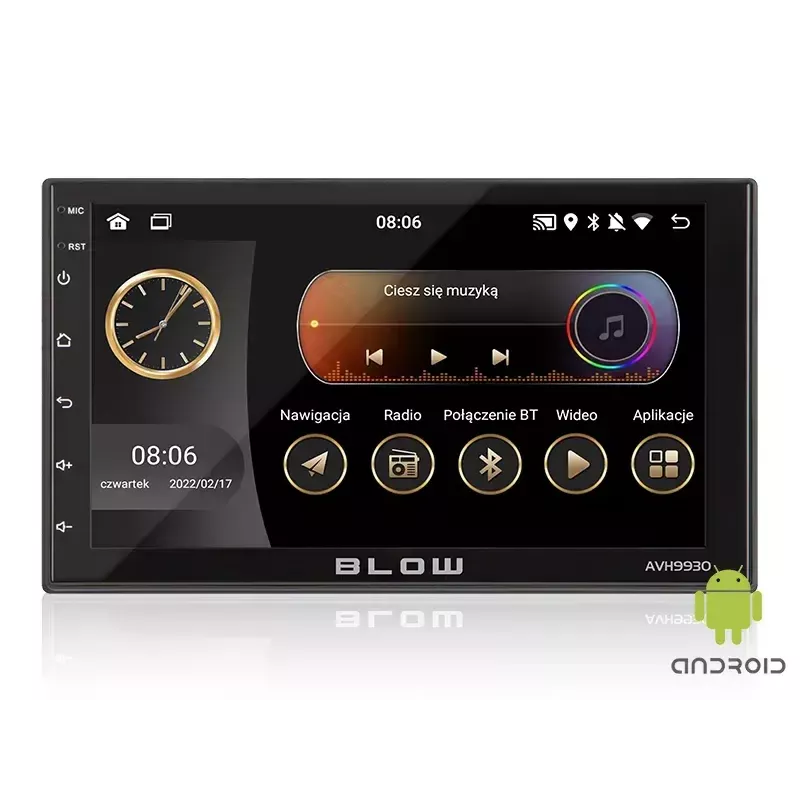 BLOW AVH-9930 autoradio 2DIN, touchscreen da 7", GPS, Android 11, Bluetooth, nera