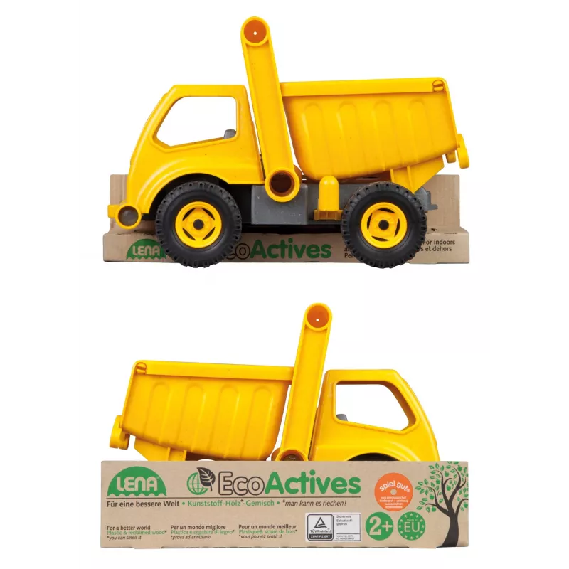 Camion ribaltabile Lena EcoActives, camion, ribaltabile, 2 anno/i, plastica, legno, nero, giallo