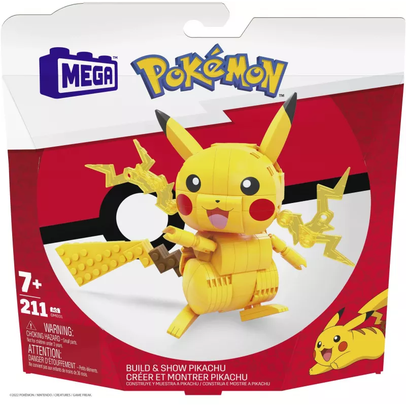 MEGA Pokémon set da costruzione Pikachu (211 pezzi) con 1 action figure per bambini