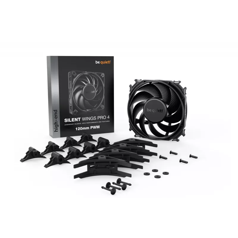 be quiet! SILENT WINGS PRO 4 | ventola per case PWM 120mm 12 cm nero 1 pezzo