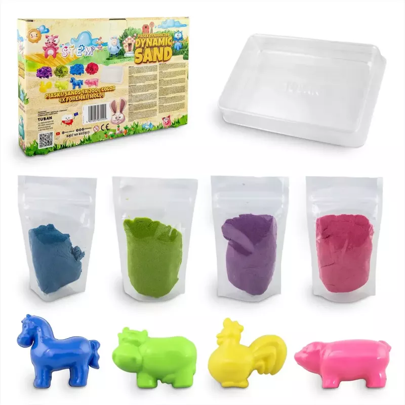 Sabbia cinetica per bambini Tuban DYNAMIC SAND SET – FARM multicolore