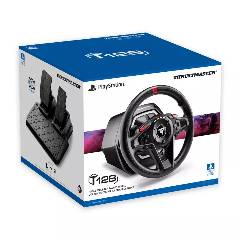 Thrustmaster T128 nero USB volante + pedali analogico PC, PlayStation 4, PlayStation 5