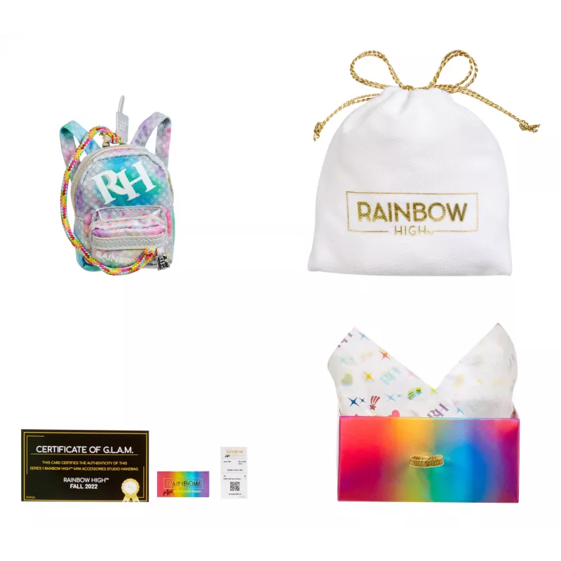 Rainbow High Accessories Studio Serie 1, assortimento H in PDQ borsa bambola