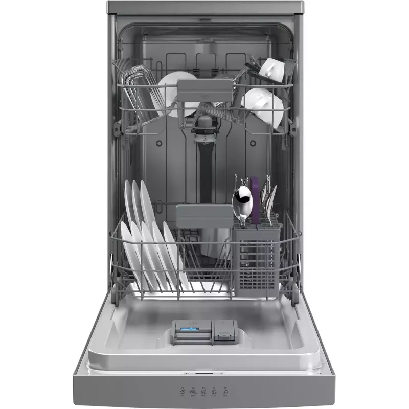 Lavastoviglie slim Beko BDFS15020X, 10 coperti, 45 cm, 47 dB, 5 programmi, motore inverter