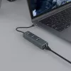 Hub USB-C SAVIO AK-57 con 3× USB-A, RJ-45 Gigabit Ethernet (5000 Mbit/s), alluminio grigio
