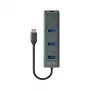Hub USB-C SAVIO AK-57 con 3× USB-A, RJ-45 Gigabit Ethernet (5000 Mbit/s), alluminio grigio