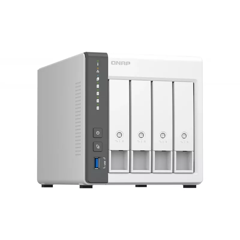 NAS QNAP TS-433 Tower ARM Cortex-A55 4 GB 0 TB QNAP QTS bianco