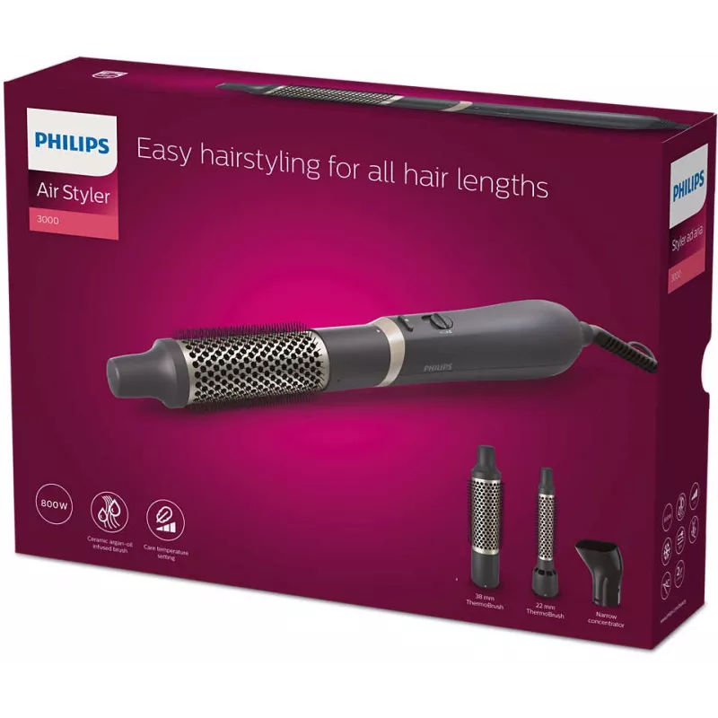 Philips serie 3000 BHA301/00 strumento per styling capelli set styling capelli caldo nero 800 W 1,8 m