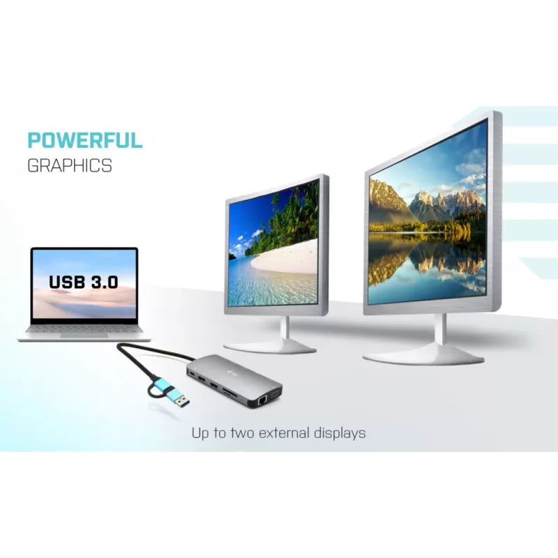 Dock i-tec USB 3.0 USB-C/Thunderbolt 3x Display Metal Nano con LAN + Power Delivery 100 W