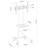 Techly ICA-TR23 supporto TV mobile con ruote, 32-70 pollici, 40 kg, con ripiano