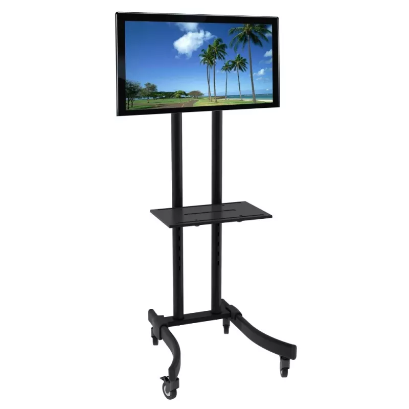 Techly ICA-TR23 supporto TV mobile con ruote, 32-70 pollici, 40 kg, con ripiano