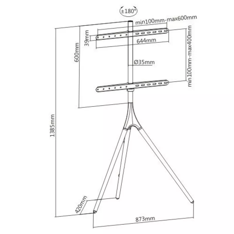 Supporto da terra per TV TECHLY ICA-TR18SAM per 45