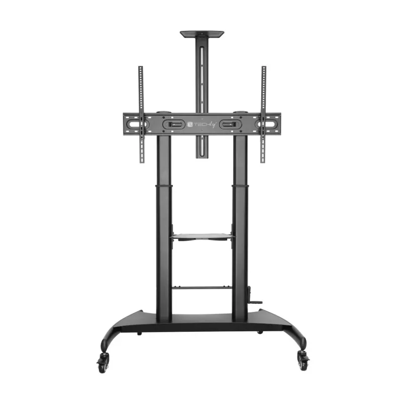 Carrello supporto da terra in acciaio Techly con sostegno regolabile in altezza per TV da 60'' a 100''