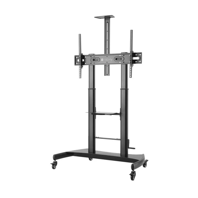 Carrello supporto da terra in acciaio Techly con sostegno regolabile in altezza per TV da 60'' a 100''