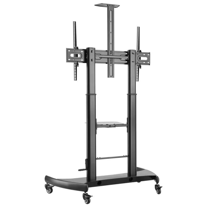 Carrello supporto da terra in acciaio Techly con sostegno regolabile in altezza per TV da 60'' a 100''