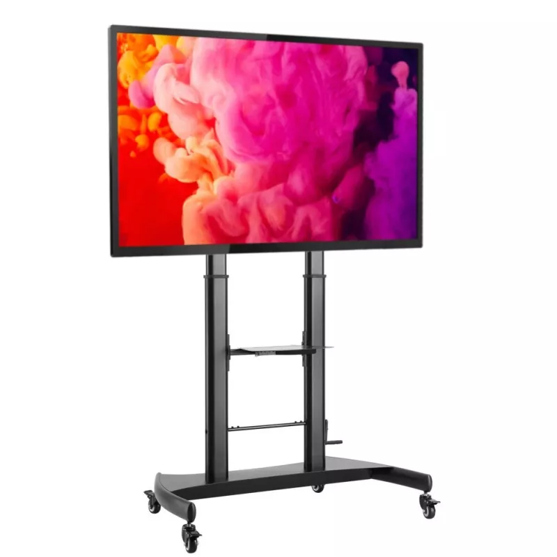 Carrello supporto da terra in acciaio Techly con sostegno regolabile in altezza per TV da 60'' a 100''