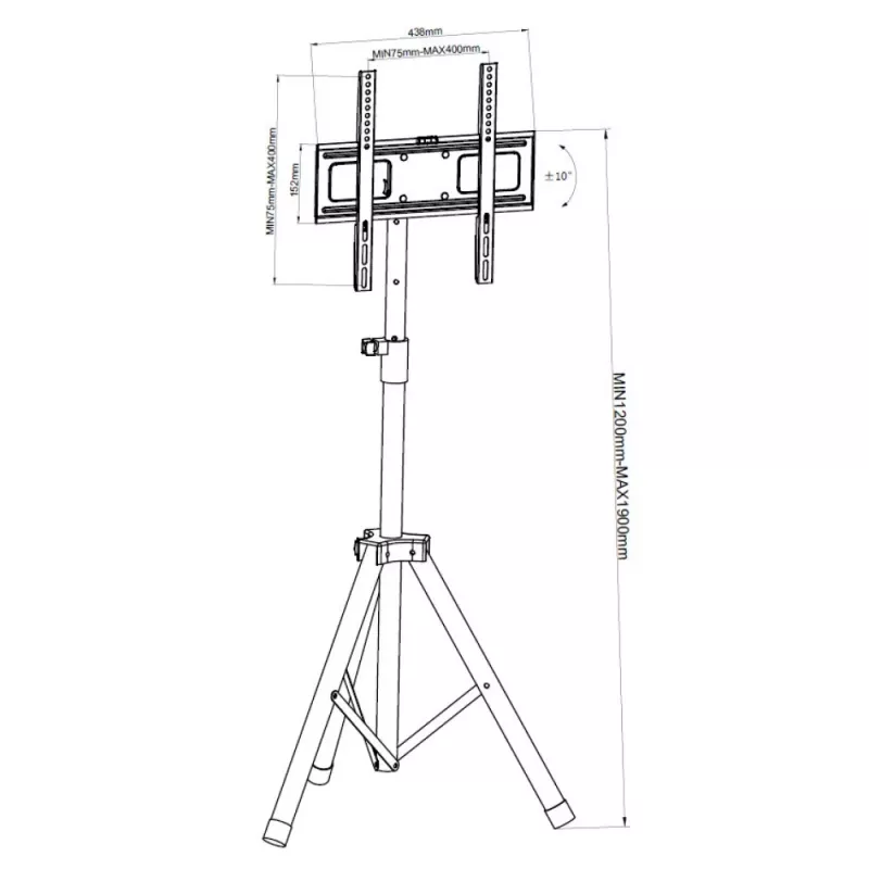 Supporto da terra universale Techly per TV 17-60 inch