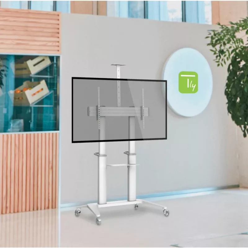 Carrello/supporto multimediale Techly ICA-TR49W bianco per schermo piatto