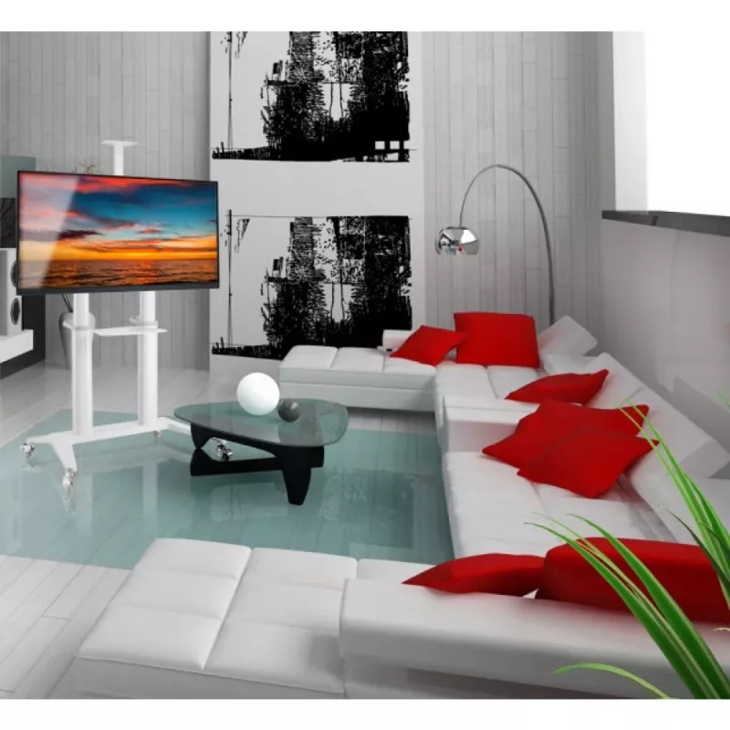 Carrello/supporto multimediale Techly ICA-TR49W bianco per schermo piatto
