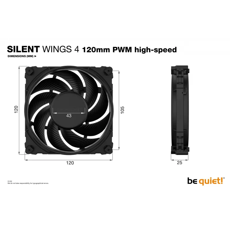be quiet SILENT WINGS 4 | 120mm PWM high-speed ventola per case 12 cm nero 1 pz.