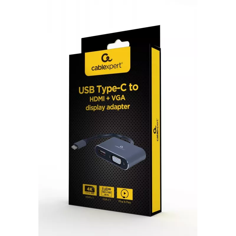 Gembird adattatore video da USB 3.0 Type-A a HDMI + VGA, grigio siderale