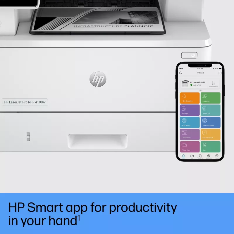 Stampante multifunzione HP LaserJet Pro MFP 4102fdw laser mono stampa