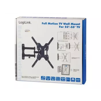 LogiLink BP0016 supporto da parete per TV, 23-55 pollici, inclinabile/orientabile, max. 30 kg